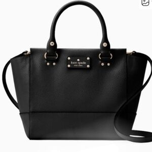 Kate spade Wellesley small black satchel zip crossbody bag purse